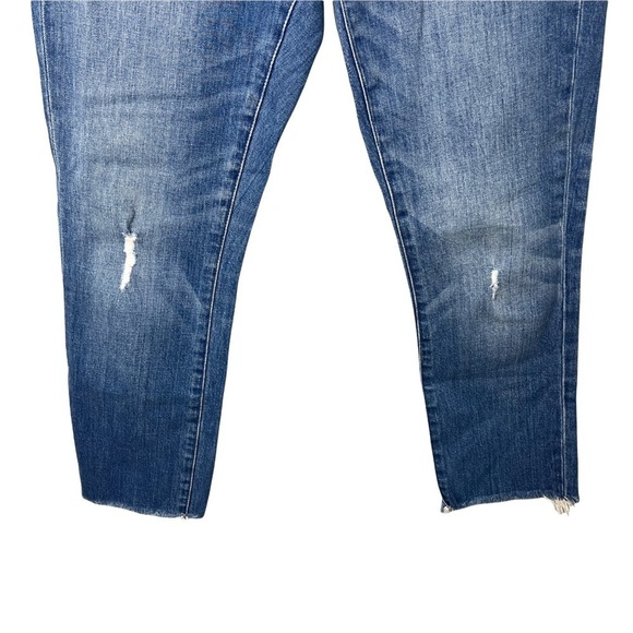 Madewell The High Rise Slim Boyjean Dover Wash Size 24 Distressed Raw Hem K7538 - Picture 7 of 12